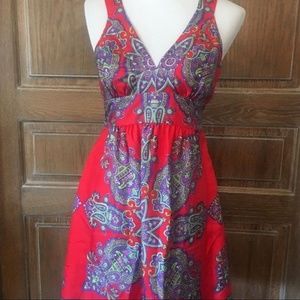Tibi Red Paisley Print Silk Dress - Size 2
